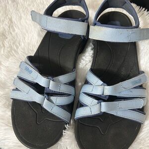 Teva Light Blue and Black Tirra Sandals